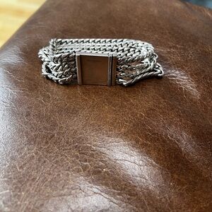 Vintage silver chain bracelet- 4 strand